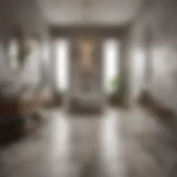 Luxurious bathroom with elegant tile flooring