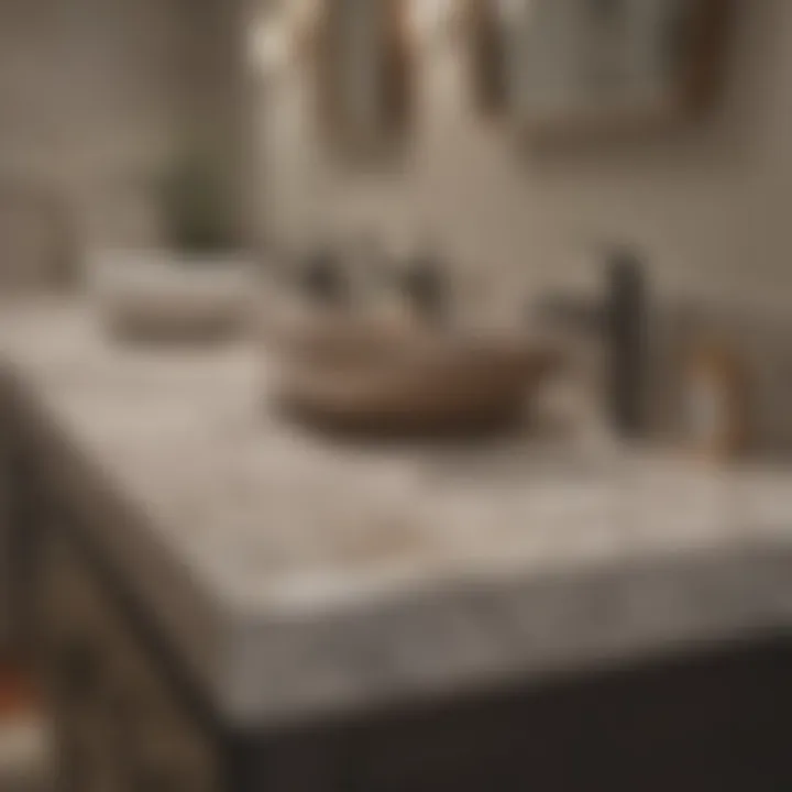 Installation of a shallow vanity top highlighting precision and design