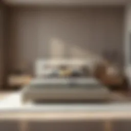 Elegant four-foot wide bed in a modern bedroom setting