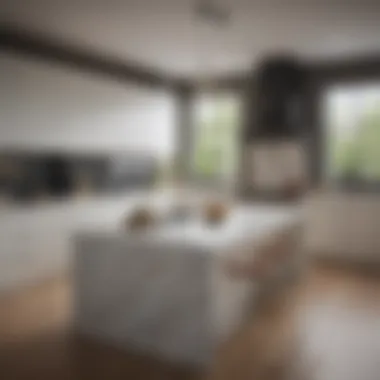 Modern Kitchen Elegance A stunning modern kitchen featuring marble countertops and sleek cabinetry