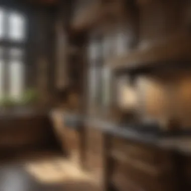 An opulent kitchen with intricate woodwork and gold accents