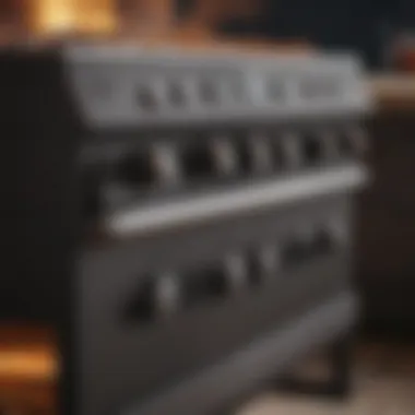 Innovative Grill Features Close-up of unique grill features such as temperature controls and side burners