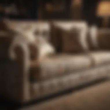Classic sofa bed with intricate upholstery patterns