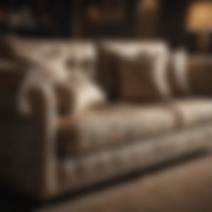 Classic sofa bed with intricate upholstery patterns