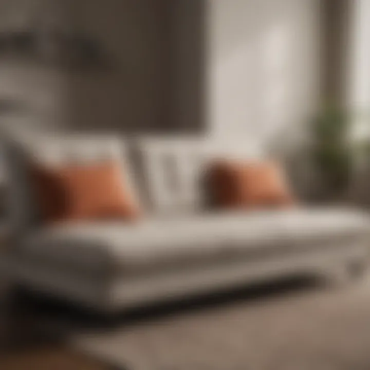 Convertible sofa bed showcasing its multiple configurations