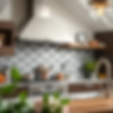 Stylish kitchen featuring zinc as a backsplash material