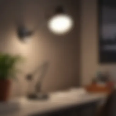 Modern Wall Task Lamp in a Workspace Modern wall task lamp in a stylish workspace environment