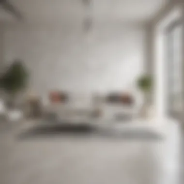 Artistic Living Room with White Triangle Tile Arrangement Artistic arrangement of white triangle tiles in a living room