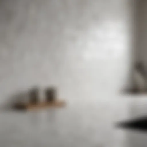 Elegant white triangle tiles in a modern kitchen