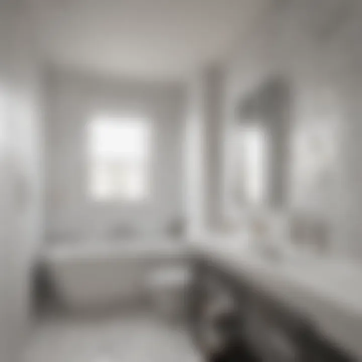 Stylish white triangle tiles used in a contemporary bathroom