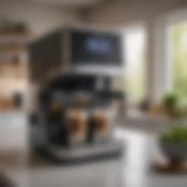 Eco-Friendly Coffee Maker in a Modern Kitchen An eco-friendly coffee maker in a stylish kitchen