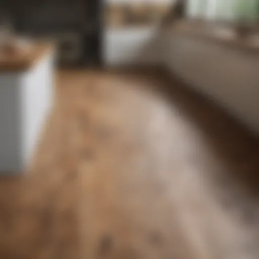 Elegant wooden flooring enhancing kitchen aesthetics
