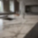 Elegant marble countertop with intricate veining