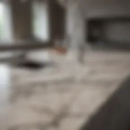 Elegant marble countertop with intricate veining