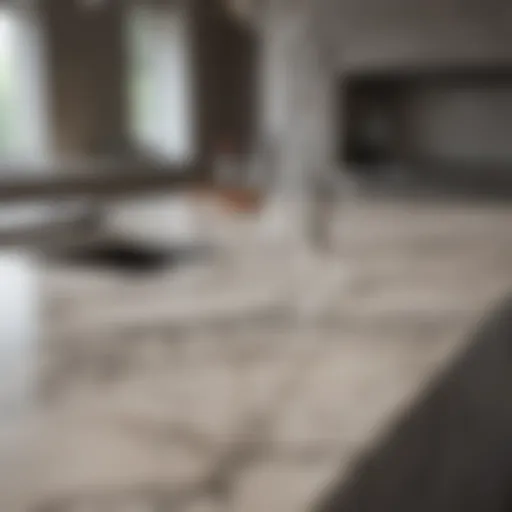 Elegant marble countertop with intricate veining