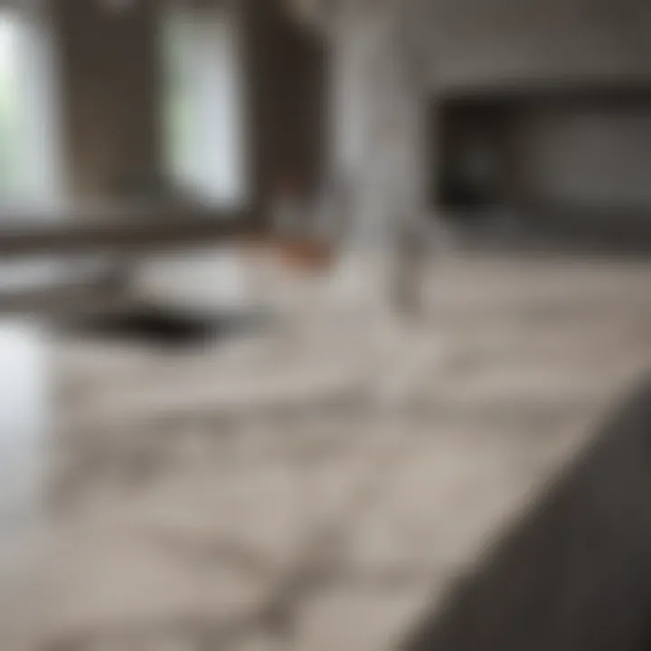 Elegant marble countertop with intricate veining