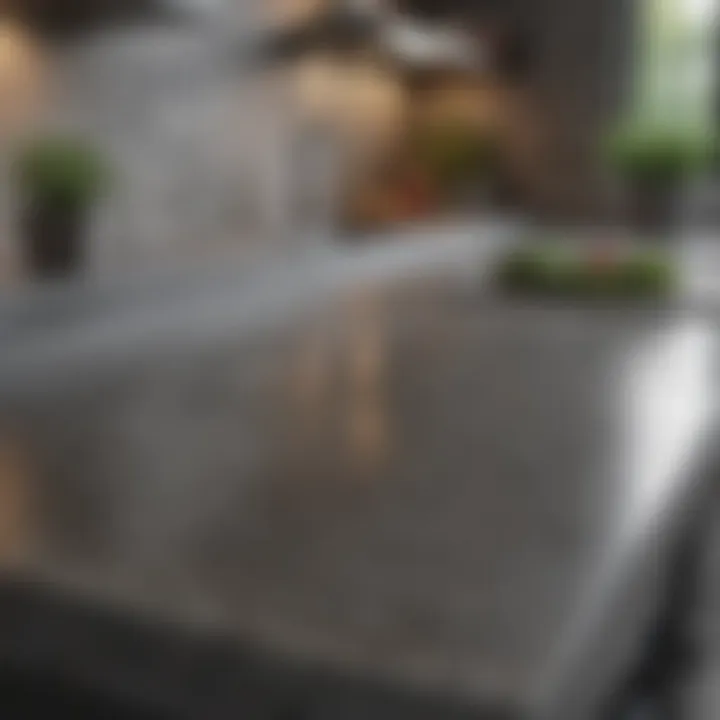 Innovative concrete countertop with a polished finish