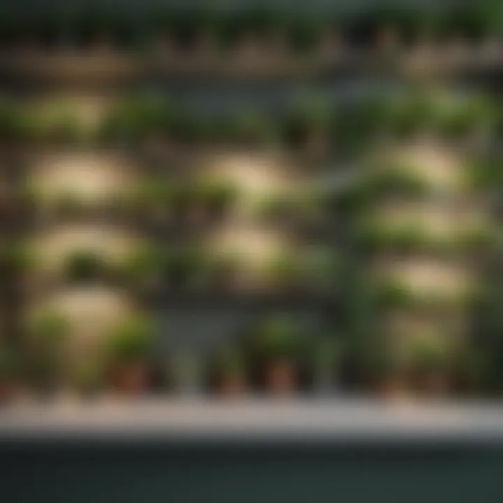 An innovative use of wall-mounted shelves displaying plants and decorative items, enhancing the room's aesthetic.