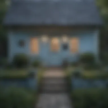 Charming Cottage in Calming Blue Charming cottage showcasing a calming blue exterior