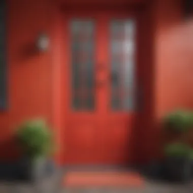 Vibrant Front Door in Bold Red Vibrant front door painted in a bold red hue