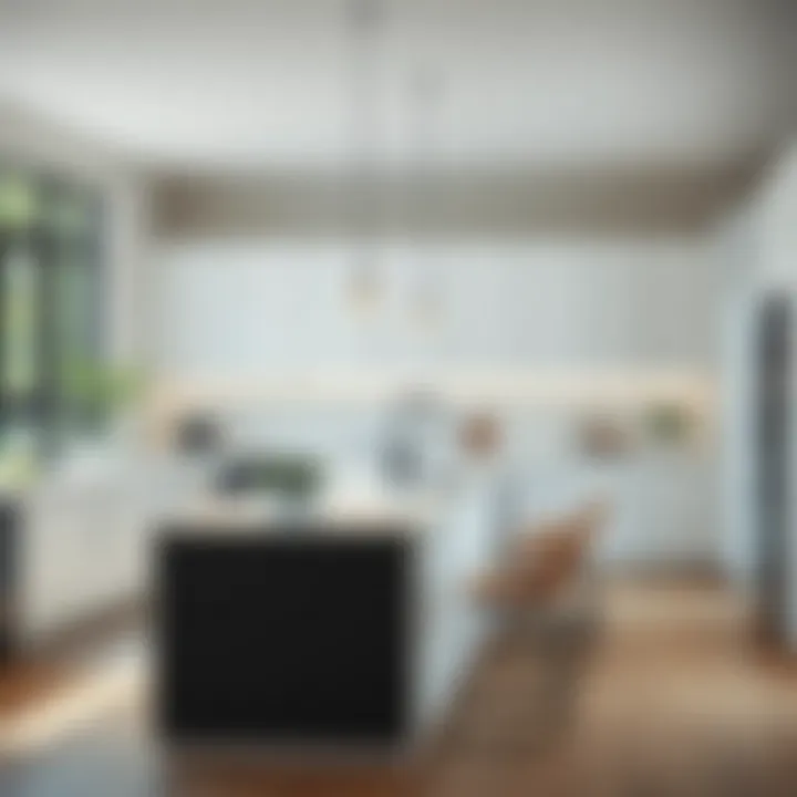 Contemporary Kitchen Layout Modern kitchen layout featuring a 30-inch island