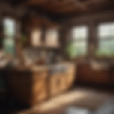 Charming rustic kitchen featuring vintage wooden cabinets