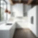 Modern sleek white kitchen design