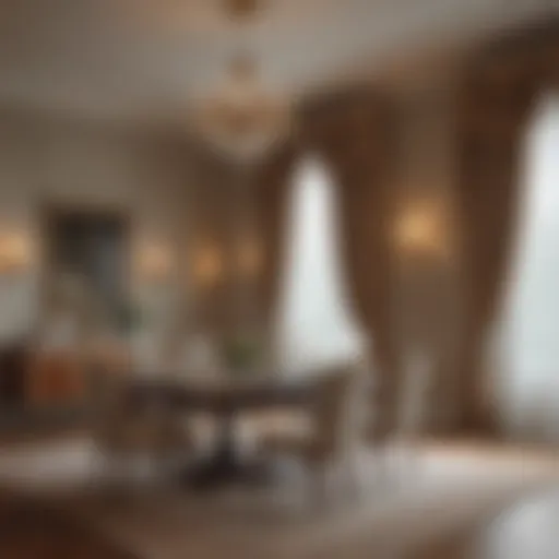 Elegant drapery providing a warm ambiance in a dining room