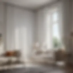 Elegant white curtains enhancing a modern living room ambiance