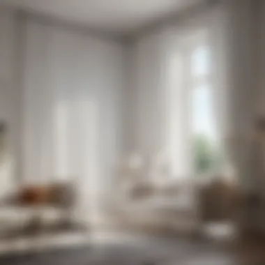 Elegant White Curtains in a Modern Setting Elegant white curtains enhancing a modern living room ambiance