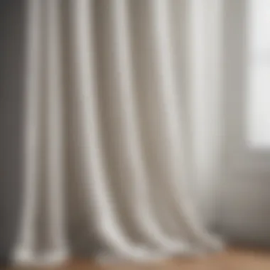 Close-up of rich fabric textures in fancy white curtains