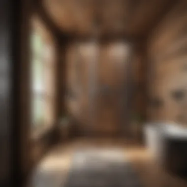 Inviting Rustic Shower Space Rustic shower with wooden accents