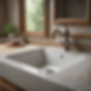 Distinctive Sink with Farmhouse Flair Farmhouse sink with unique faucet design