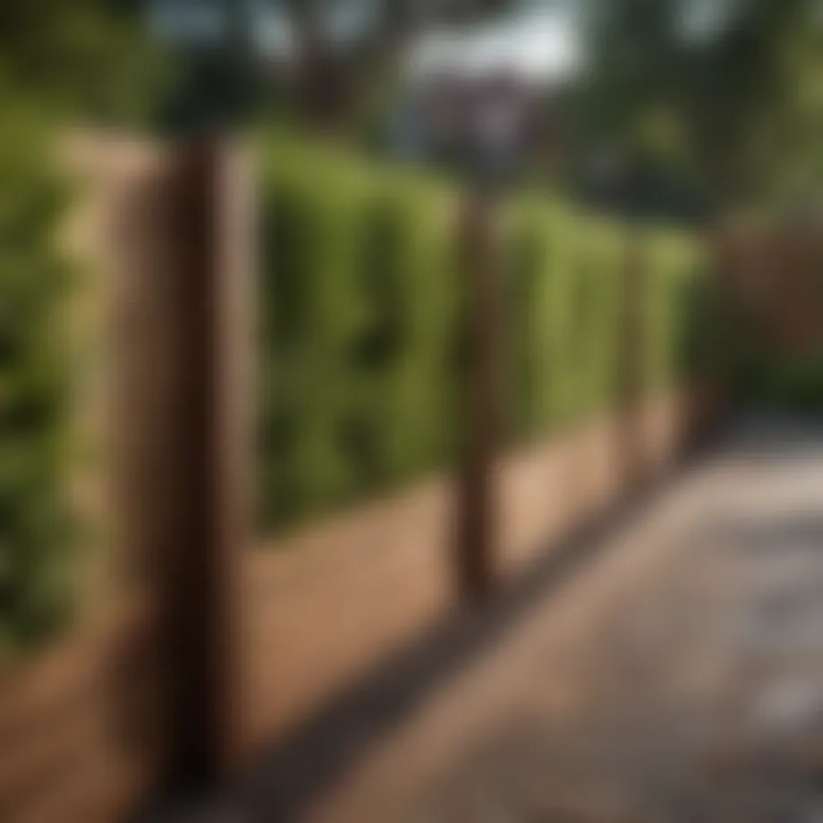 Elegant wooden fencing with integrated planters