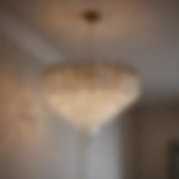 Elegant foyer chandelier with warm ambient light