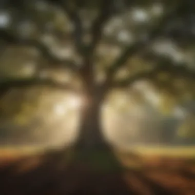 Majestic Oak in Full Sunlight A majestic oak tree basking in bright sunlight