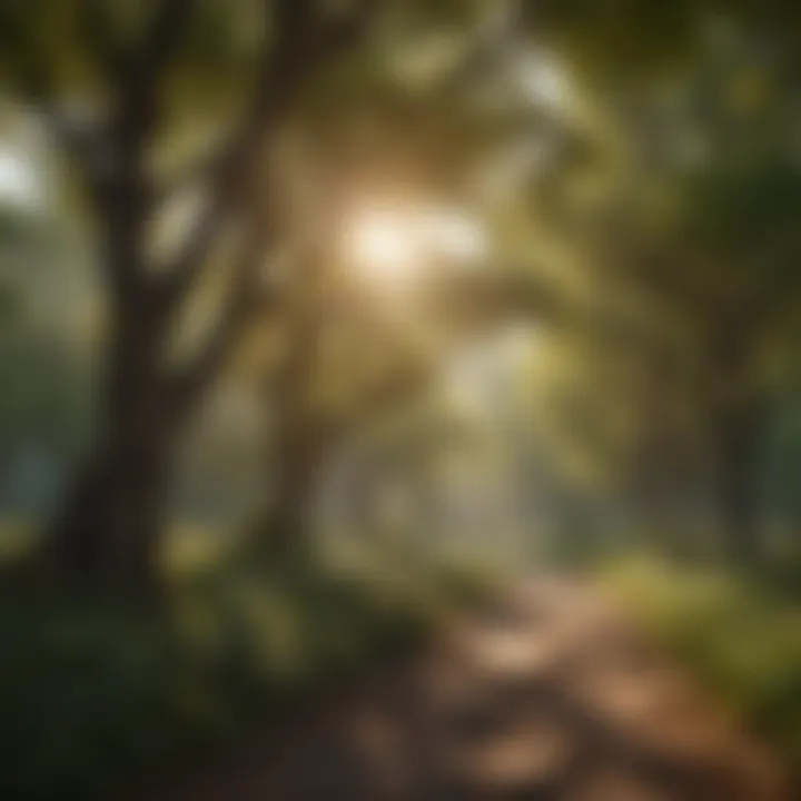 A flourishing landscape featuring various sunlight trees contributing to biodiversity