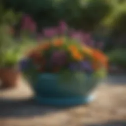 Stylish garden patch planter featuring vibrant flowers