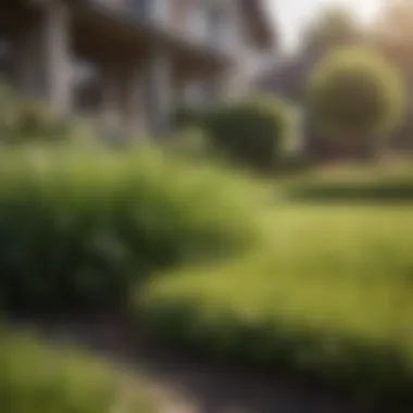 Illustration of grass feed application on a lawn