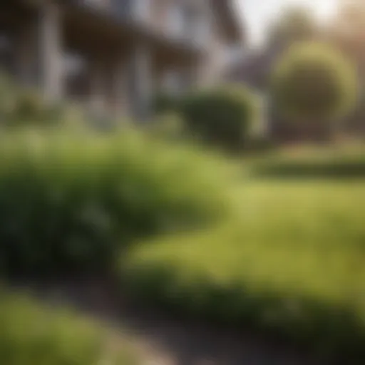 Illustration of grass feed application on a lawn