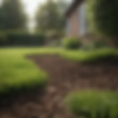 Freshly aerated lawn showcasing improved soil structure