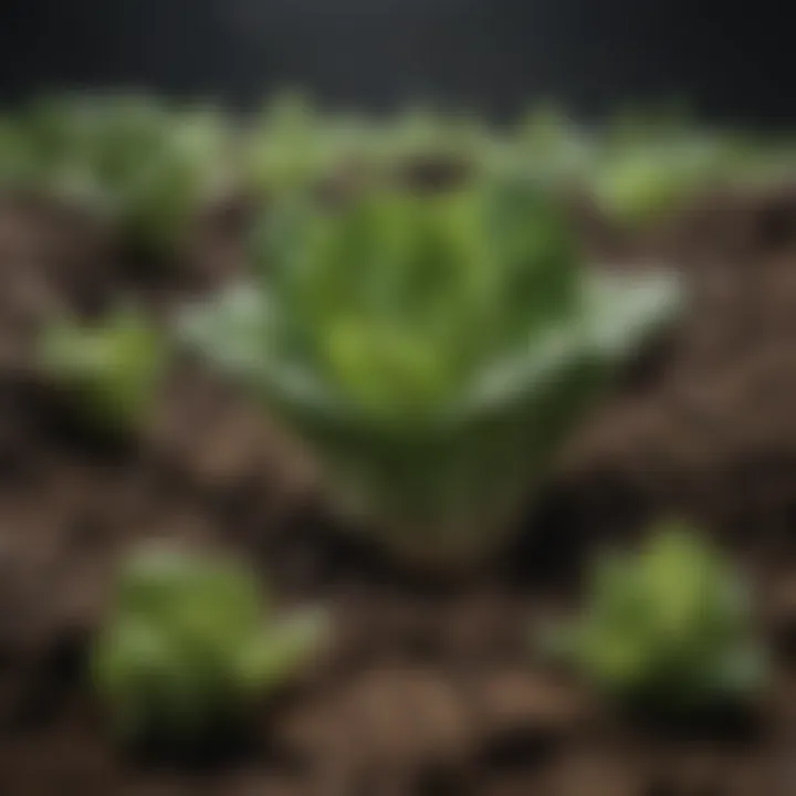 Close-up of nutrient-rich soil ideal for lettuce cultivation