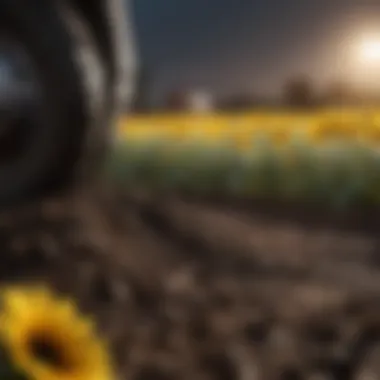 Rich, dark soil prepared for planting sunflower seeds