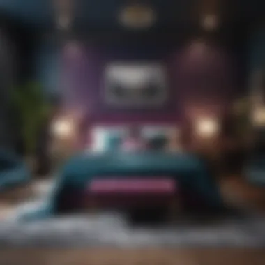 Luxurious Jewel Tones to Enrich Aesthetics Vibrant jewel tones in a modern guest room