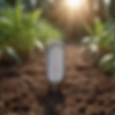 Measuring Soil Temperature for Successful Planting Close-up of a soil thermometer indicating ideal temperature