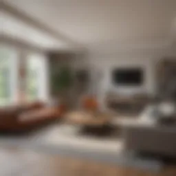 Stylish living room design showcasing a home addition