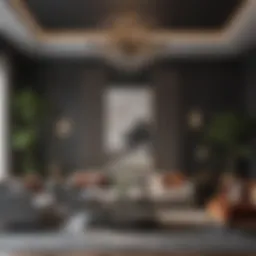 Elegant living room showcasing a blend of modern and classic decor elements.