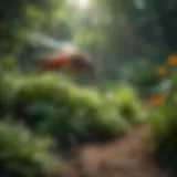 A lush garden with mosquito-repelling plants