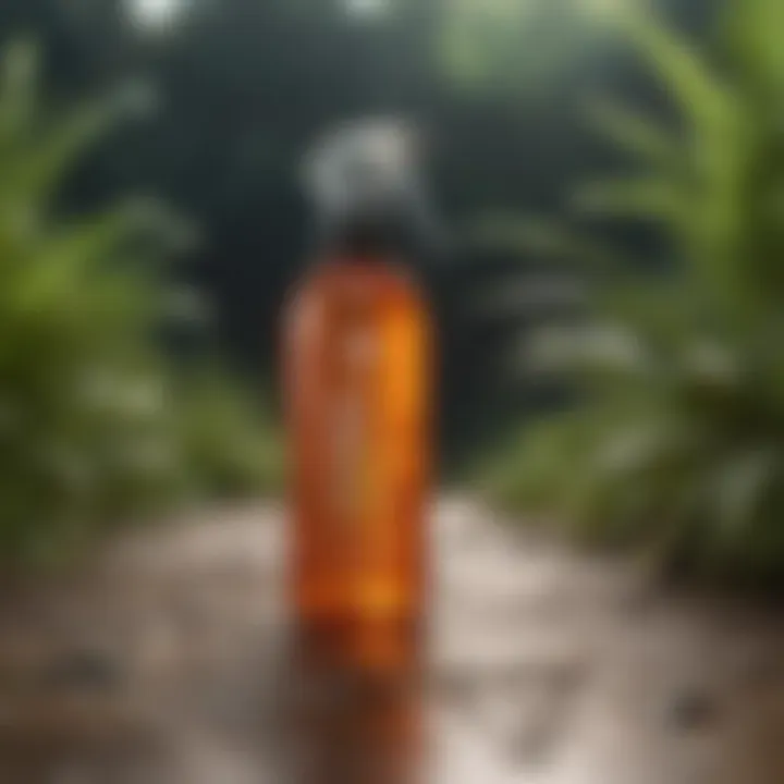 A close-up of a natural mosquito repellent spray