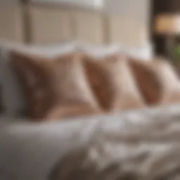 Elegant arrangement of throw pillows on a neatly made bed